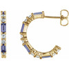 14 Karat Yellow Gold Tanzanite and 0.50 Carat Diamond Earrings