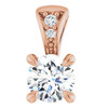 White Diamond in 14 Karat Rose Gold 0.25 Carat Diamond Pendant