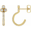 White Diamonds set in 14 Karat Yellow Gold 0.50 Carat Diamond Hoop Earrings