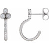 Platinum 0.50 Carat Diamond Hoop Earrings