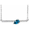 Genuine Zircon Necklace in Platinum Genuine Zircon and 0.10 Carat Diamond 18 inch Necklace