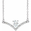 Real Diamond Necklace in Platinum 0.37 Carat Diamond 16 inch Necklace