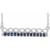 Sapphire Necklace in Platinum Sapphire Infinity Bar 16 inch Necklace