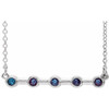 Alexandrite Necklace in 14 Karat White Gold Alexandrite Bezel Set 16 inch Bar Necklace