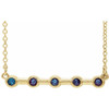 Alexandrite Necklace in 14 Karat Yellow Gold Alexandrite Bezel Set Bar 18 inch Necklace