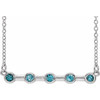 Genuine Zircon Necklace in Platinum Genuine Zircon Bezel Set Bar 18 inch Necklace