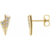 14 Karat Yellow Gold 0.16 Carat Diamond Geometric Earrings