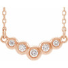 Natural Diamond Necklace in 14 Karat Rose Gold 0.12 Carat Diamond 16 inch Necklace