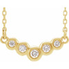 Natural Diamond Necklace in 14 Karat Yellow Gold 0.12 Carat Diamond 18 inch Necklace