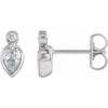 Platinum 0.33 Carat Diamond Bezel Set Earrings