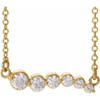 Genuine Diamond Necklace in 14 Karat Yellow Gold 0.25 Carat Diamond Graduated 16 inch Necklace