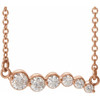 Genuine Diamond Necklace in 14 Karat Rose Gold 0.25 Carat Diamond Graduated 16 inch Necklace