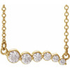 Genuine Diamond Necklace in 14 Karat Yellow Gold 0.25 Carat Diamond Graduated 18 inch Necklace
