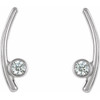 Sterling Silver 0.20 Carat Diamond Ear Climbers