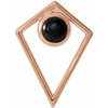 Black Onyx Gem in 14 Karat Rose Gold Onyx Cabochon Pyramid Pendant