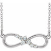 Real Diamond Necklace in Platinum 0.12 Carat Diamond Infinity Bar 18 inch Necklace