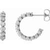 14 Karat White Gold 1 0.40 Carat Diamond Hoop Earrings