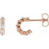 14 Karat Rose Gold 0.40 Carat Diamond Hoop Earrings