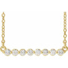 Genuine Diamond Necklace in 14 Karat Yellow Gold 0.25 Carat Diamond Bar 16 inch Necklace