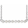 Real Diamond Necklace in Sterling Silver 0.25 Carat Diamond Bar 16 inch Necklace