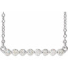 Real Diamond Necklace in Sterling Silver 0.25 Carat Diamond Bar 18 inch Necklace