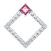 Pink Tourmaline Gem in 14 Karat White Gold Pink Tourmaline and 0.40 Carat Diamond Pendant