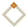 Golden Citrine Pendant in 14 Karat Yellow Gold Citrine and 0.40 Carat Diamond Pendant
