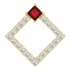 Red Garnet Gem in 14 Karat Yellow Gold Mozambique Garnet and 0.40 Carat Diamond Pendant