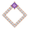 14 Karat Rose Gold Amethyst and 0.40 Carat Diamond Pendant