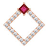 14 Karat Rose Gold Ruby and 0.40 Carat Diamond Pendant