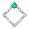 Platinum Emerald and 0.40 Carat Diamond Pendant