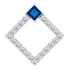 Sterling Silver Sapphire and 0.40 Carat Diamond Pendant