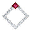 Sterling Silver Ruby and 0.40 Carat Diamond Pendant