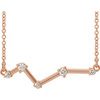 Buy 14 Karat Rose Gold 0.10 Carat Diamond Constellation Bar 18 inch Necklace