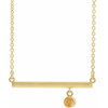 Golden Citrine Necklace in 14 Karat Yellow Gold Citrine Bezel Set 16 Bar Necklace