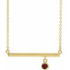 Red Garnet Necklace in 14 Karat Yellow Gold Mozambique Garnet Bezel Set 18 Bar Necklace