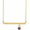 Alexandrite Necklace in 14 Karat Yellow Gold Alexandrite Bezel Set 18 inch Bar Necklace