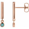 14 Karat Rose Gold Aquamarine Bar Earrings