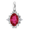 Platinum Ruby and .015 Carat Diamond Pendant