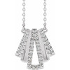 Real Diamond Necklace in Sterling Silver 0.25 Carat Diamond Art Deco 16 inch Necklace