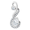 White Diamond in 14 Karat White Gold Freeform 0.50 Carat Diamond Pendant