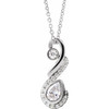 Real Diamond Necklace in Platinum 0.50 Carat Diamond Freeform Necklace