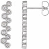 Sterling Silver 0.33 Carat Diamond Bezel Set Bar Earrings