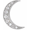 14 Karat White Gold .04 Carat Diamond Crescent Moon Single Earring