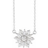 Real Diamond Necklace in Sterling Silver 0.50 Carat Diamond Vintage Inspired 16 inch Necklace