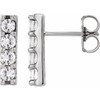 14 Karat White Gold 0.50 Carat Lab Grown Diamond Bar Earrings