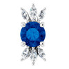 Sterling Silver Sapphire and 0.25 Carat Diamond Pendant