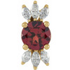 Red Garnet Gem in 14 Karat Yellow Gold Mozambique Garnet and 0.25 Carat Diamond Pendant