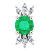 Platinum Emerald and 0.25 Carat Diamond Pendant