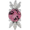 Pink Tourmaline Gem in Platinum Pink Tourmaline and 0.25 Carat Diamond Pendant